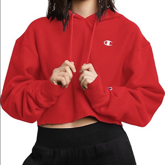 Champion Tops - Champion Reverse Weave Cropped Cut Off Hoodie